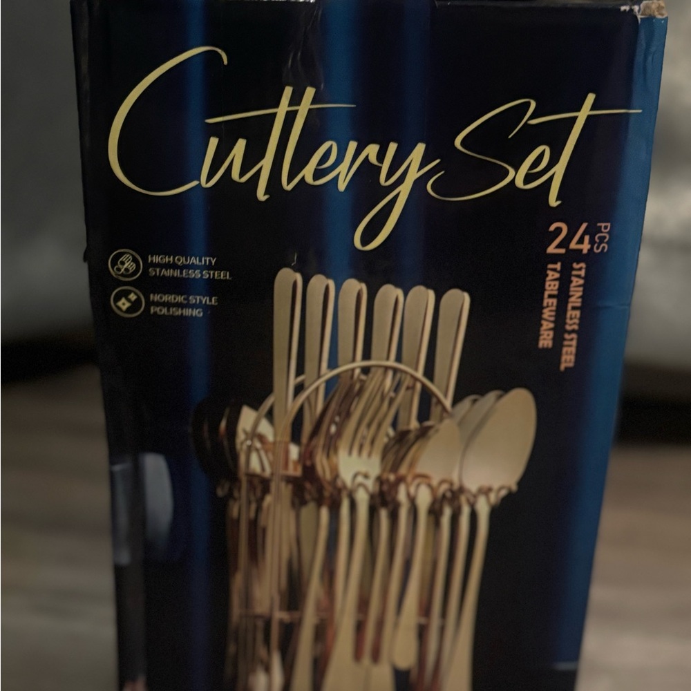 Gold Stainless Steel 24-Piece Cutlery Set